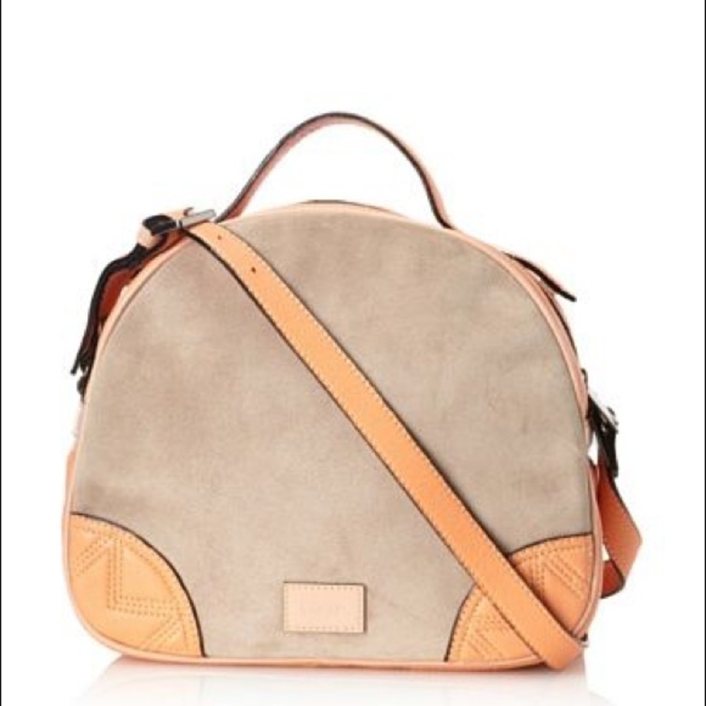 Authentic Meredith Wendell leather trimmed handbag